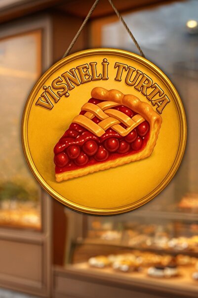 Nod Ornament de perete din lemn cu ușă cu cireșe, decor tematic pentru patise...