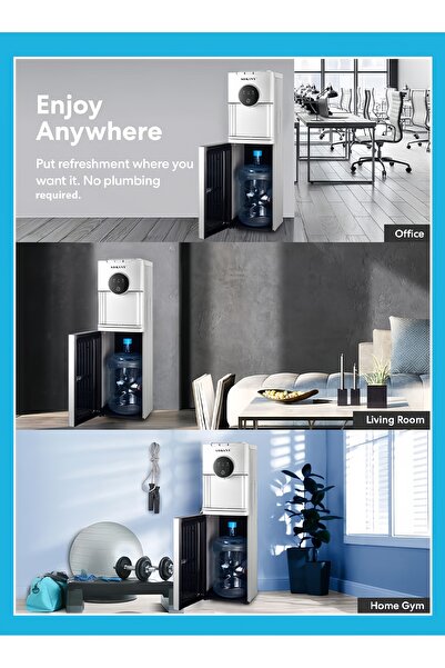 SOKANY Bottom Loading Water Cooler - Hot/Cold/Moderate - 3 Tap - Push Cup Get Water Anti-Bacterial, 500W