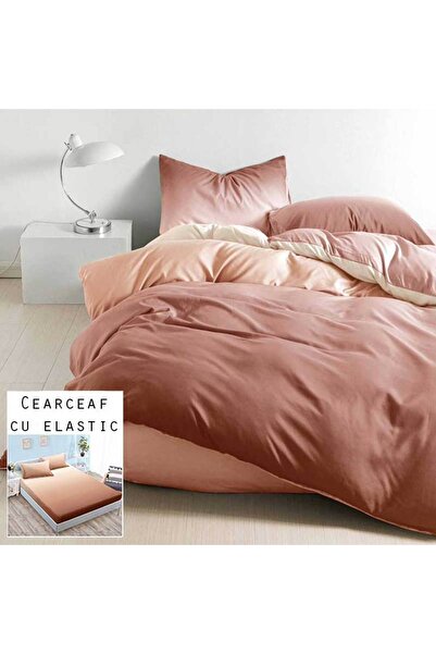 Patul Lenjerie de Pat, Bumbac Satinat, Pucioasa, 2 Persoane, Pat Dublu, 4 Pie...