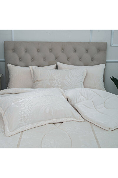 sadir Roma Velvet Winter Double Bedspread Set - 6 Pieces