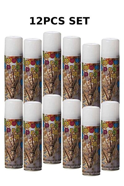 Generic بخاخ زينة الحفلات الثلجية البيضاء - عبوة من 12 قطعة (تأثير اختفاء الثلج الواقعي)