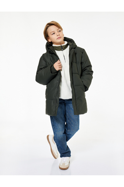 Koton Дългоръкавно палто с качулка и цип