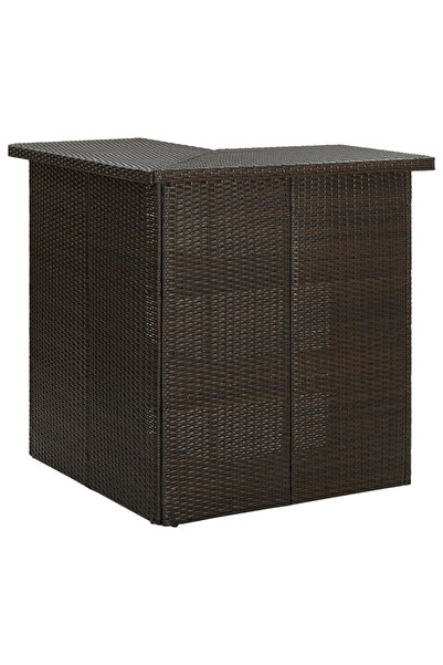 vidaxl Corner Bar Table Brown 100x50x105 cm Poly Rattan