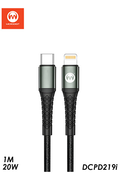 Microdigit كابل بيانات Type C PD (DCPD2191) - شحن سريع 60 وات، 1.2 متر، مضفر ...