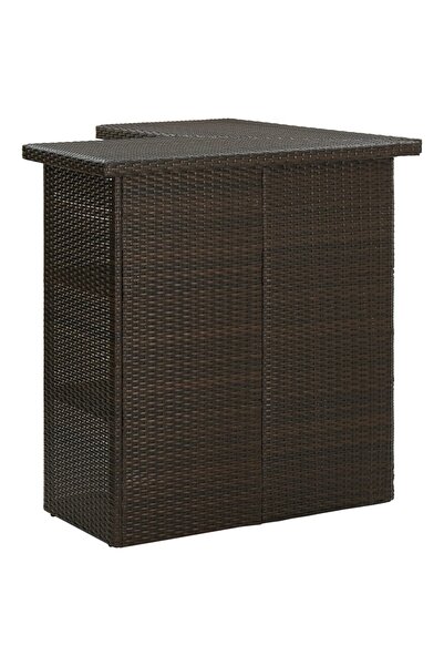 vidaxl Corner Bar Table Brown 100x50x105 cm Poly Rattan