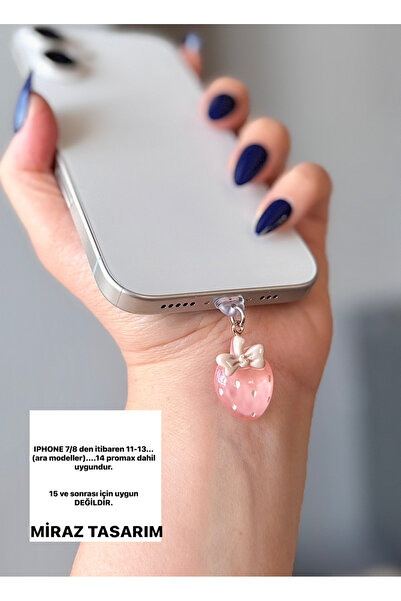 MİRAZ TASARIM IPHONE ÇİLEK İPHONE ŞARJ GİRİŞİ KORUMA / ŞARJ GİRİŞ KORUYUCU /T...