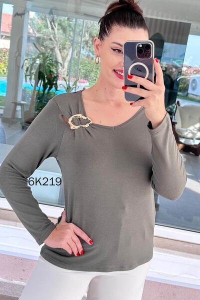 İnce Topuk Strawberry Blouse with Shoulder Buckle 6K219