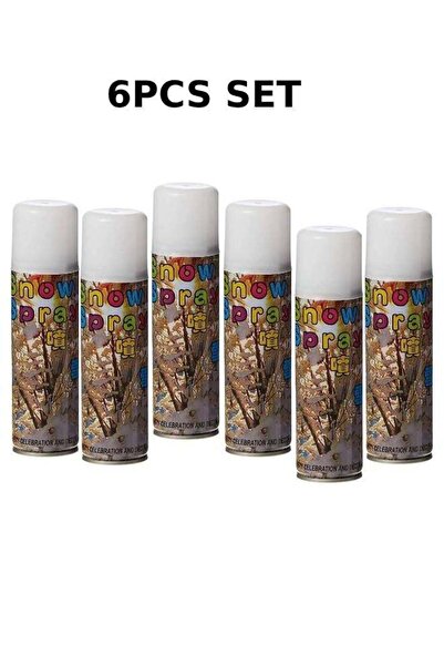 Generic بخاخ زينة الحفلات الثلجية البيضاء - عبوة من 6 قطع (تأثير اختفاء الثلج الواقعي)