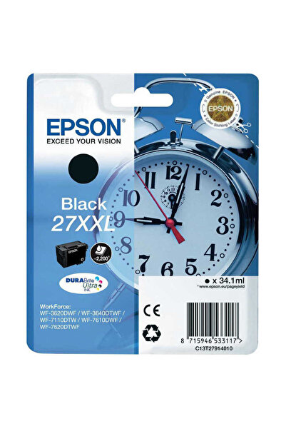 EPSON 27XXL-T2791-C13T27914020 Siyah Orijinal Kartuş Extra Yüksek Kapasiteli