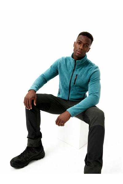 Dechers Men's Extreme Windproof Outdoor Full Zip Fleece Jacket with Pockets E223