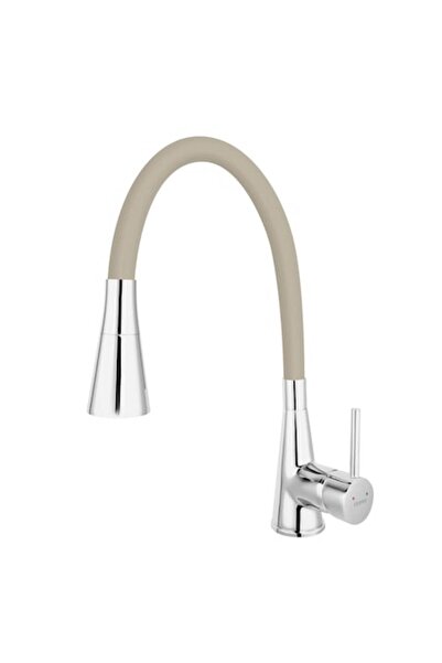 FERRO Baterie bucătărie Zumba II, 2 funcții (jet și duș), pipă flexibilă, bej