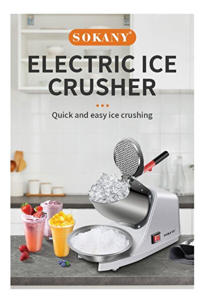 SOKANY Electric Ice Crusher Machine Electric Shaved Ice Machine Smoothie Machine for Home and Commercial