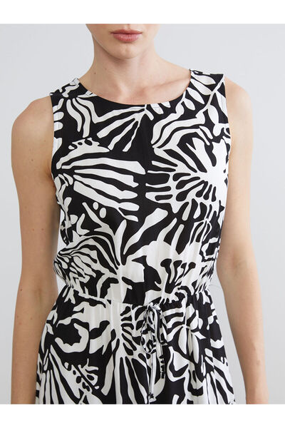 LC Waikiki Özmarka New Season Crew Neck Patterned Waist-Fitted Dress