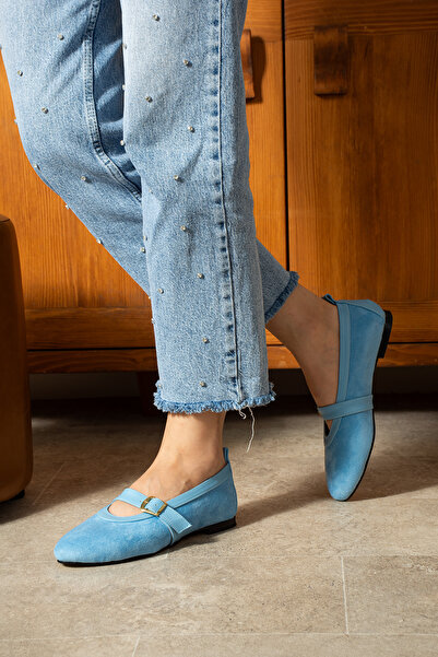 irmona MİLAN BEBEK MAVİ SÜET BANT DETAYLI BABET