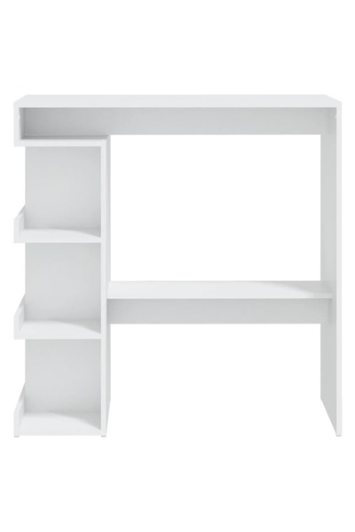 vidaxl Bar Table with Storage Rack White 100x50x101.5 cm Engineered Wood
