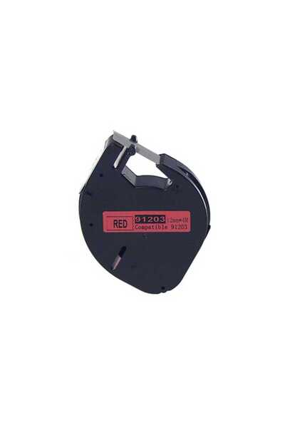 Dymo ملصق بلاستيكي متوافق مع LetraTag 59424، أسود على أحمر، 91203، 12 مم × 4 متر