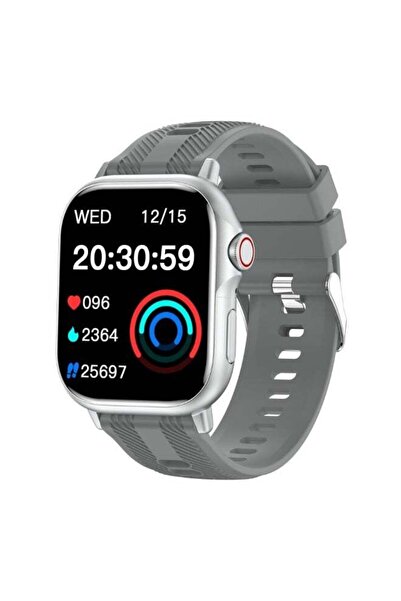 Volynix Silver Gray Bluetooth Smartwatch For Men Women Voice Call Sports Modes Health Monitor