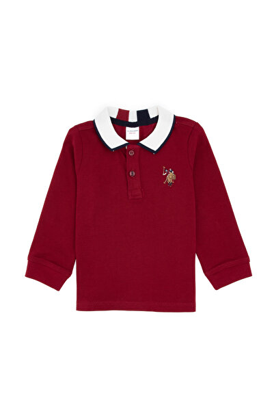 U.S. Polo Assn. Boy's Burgundy Polo Neck Basic Sweatshirt 50316502-Vr014