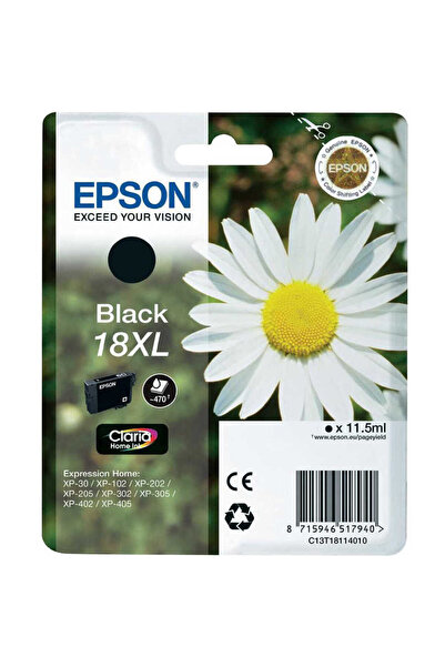 EPSON 18XL-T1811-C13T18114020 Μαύρο Γνήσιο Φυσίγγιο