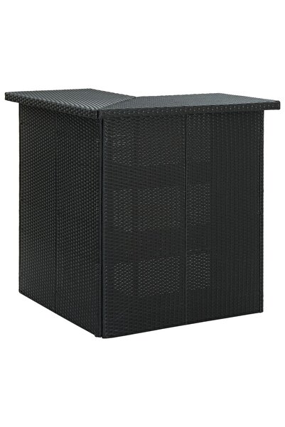 vidaxl طاولة بار زاوية سوداء 100x50x105 سم من البولي راتان