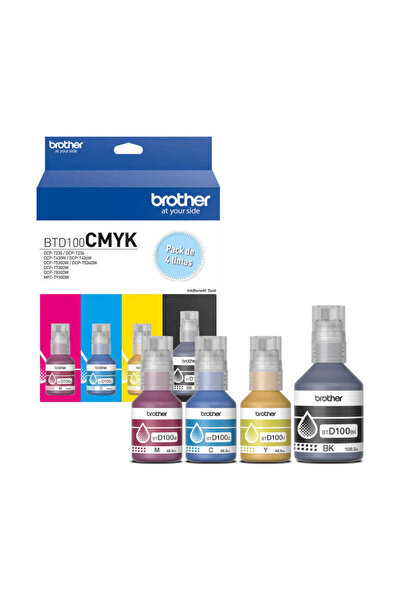 Brother BTD100RenkliK 4 Renk Orijinal Mürekkep Set
