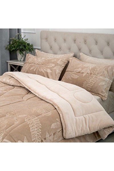 sadir Roma Velvet Winter Double Bedspread Set - 6 Pieces