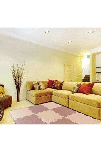 TRINAR Foam modular rug, pink/nude, 31x31x1.4 cm, 9 pieces, children's room