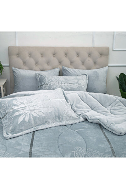 sadir Roma Velvet Winter Double Bedspread Set - 6 Pieces