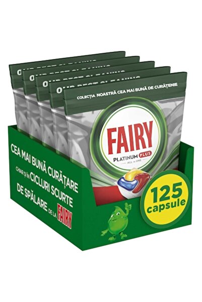 Fairy Platinum Plus Anti-Dull Dishwasher Capsules, 125 Washes