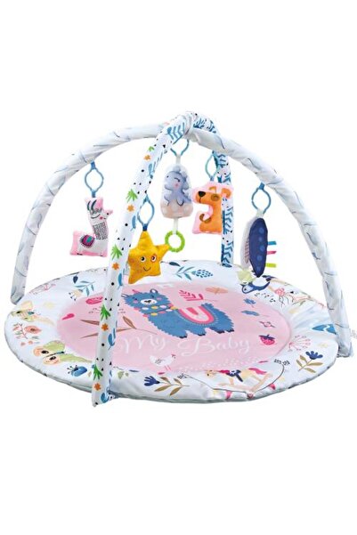 Toybox Foldable Baby Play Mat, Baby Activity Gym Mat with Detachable Hanging Toys Soft Baby Mats for Floor