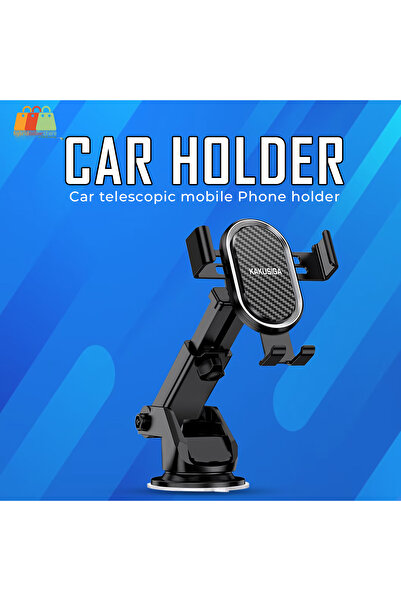 KAKUSİGA KSC-588B Car Telescopic Phone Holder – Gravity Linkage, 360° Rotation, Strong Suction Mount