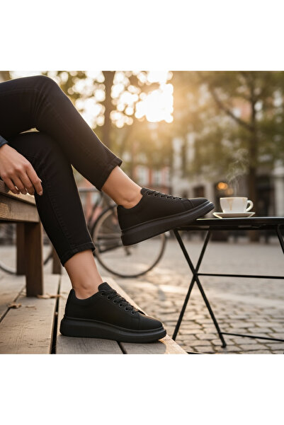 dehaine Sneakers For Women, Casual, Vip, Matte Black, 333B