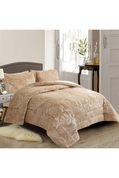 sadir Roma Velvet Winter Double Bedspread Set - 6 Pieces