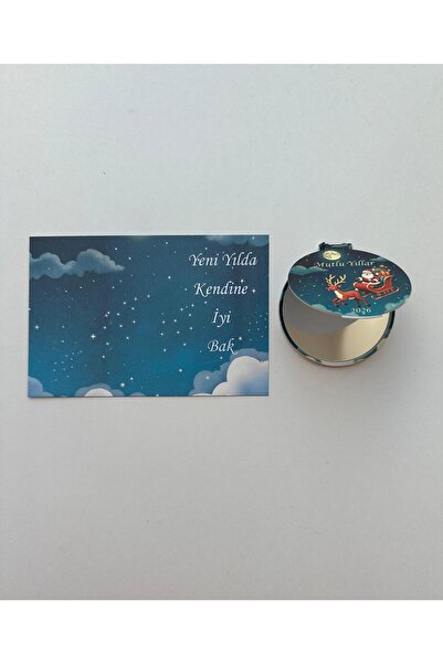 Lazerstüdyo yılbaşı hediyelik pleksi cep aynası