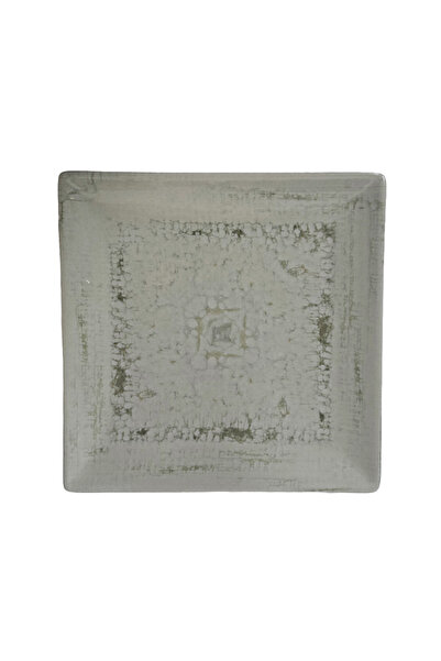 Cesiro Square plate, 18 cm, Cream with decoration
