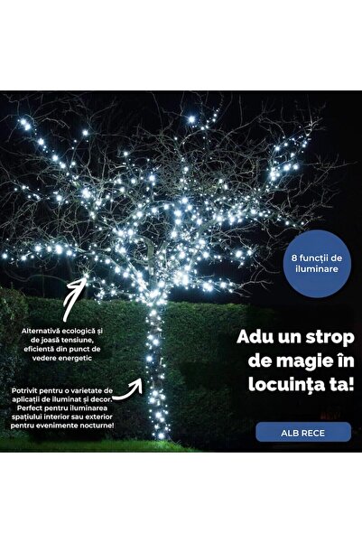 varioshop Christmas light string, 500 LEDs, cool white, 35 m, 8 modes, IP44, indoor/outdoor