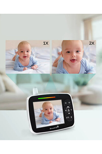 SMARTIC Baby Monitor WiFi SMARTIC, Video 360°, AI Night Vision, VOX, Ecran HD 5", Bidirectional, raza 300m