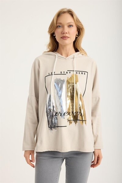 HomeStore Блуза с блестящ панел и мотиви