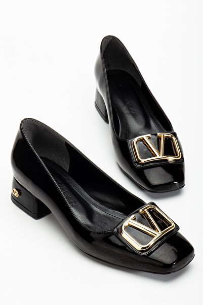 SUİNS SHOES حذاء نسائي من سوينز بريميوم طراز باولي بكعب متوسط ​​أسود وبني عنابي