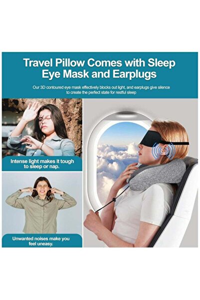 COOYA Adjustable Travel Pillow for Neck Support & Comfort, Lightweight Memory Foam Travel Neck Pillow