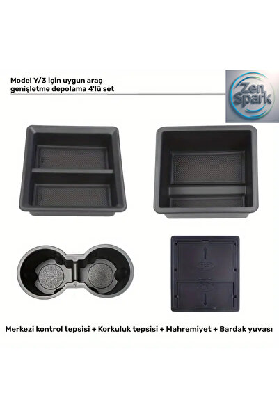 ZEN SPARK منظم سيارة متوافق مع تسلا موديل Y / 3 (2017-2023)، منظم لوحة التحكم...