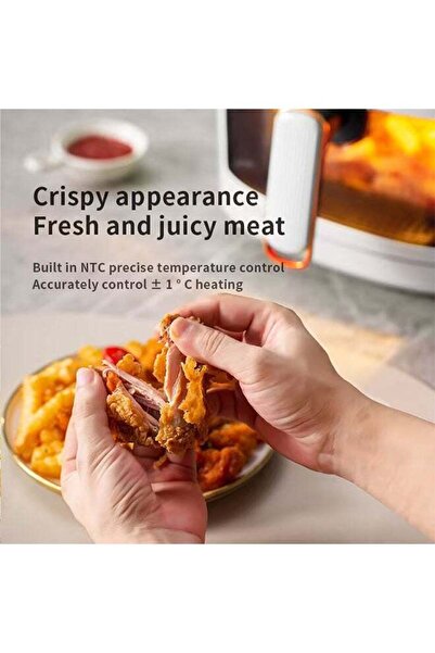 fulina 8 L Air Fryer,360°Multi-functional Function,Smart Touch Control,Precise Temperature Control,White