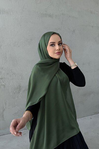 Byedauzunlar شال حرير هندي أخضر ناري