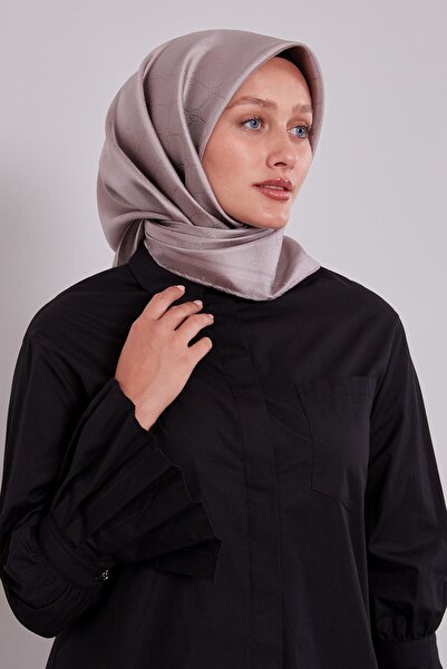 Levidor Μεταξωτό μαντήλι με μονόγραμμα με ρίγες στην άκρη από μετάξι K.Vizon