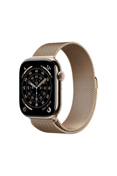 Apple Watch Series 11 GPS + Cellular, 46 mm Altın Rengi Titanyum Kasa ve Altı...