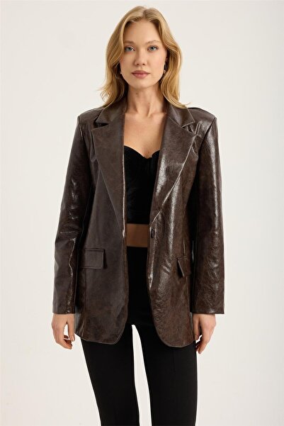 HomeStore Sderi Çatlak Desenli 2 Cep Ceket