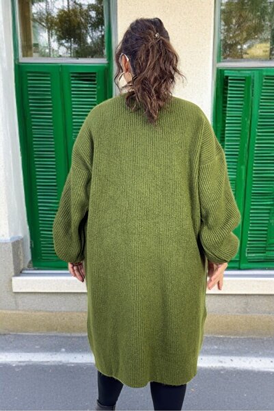 yagmurberen سترة نسائية محبوكة بأكمام بالون كبيرة الحجم من سيلانيك