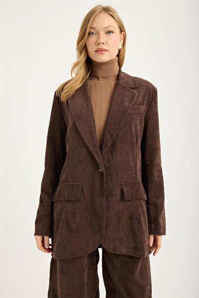 HomeStore Βελούδινο μπουφάν με 2 τσέπες