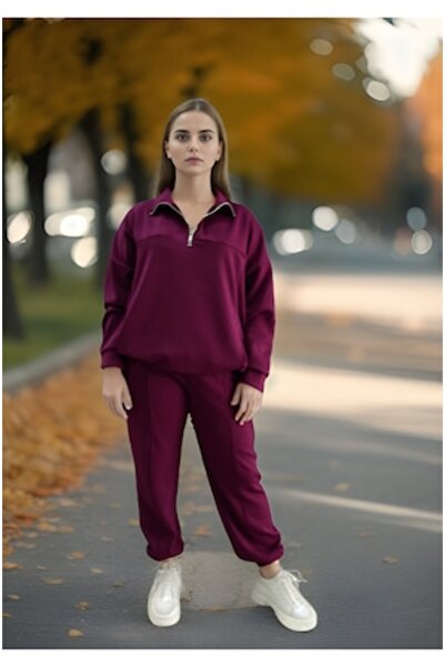 OEM Women's burgundy tracksuit - elegant and comfortable (S-M-L)