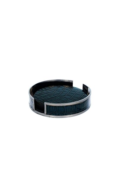 LAMEDORE La Medore Blue Croco Leather Coaster 14xl 4x3,5 Cm